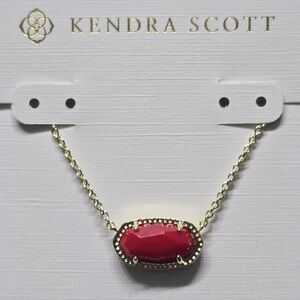 Kendra Scott Red Elisa Pendant Necklace
